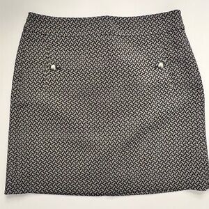LOFT Black and White Pencil Skirt